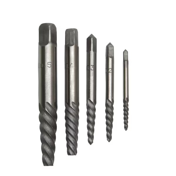 #1-5 Carbon Steel Spiral Flute Screw Extractor Set